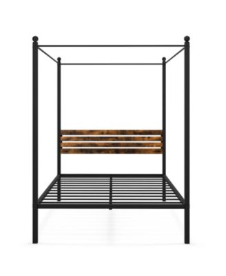 Full Canopy Bed Frame with Under Bed Storage