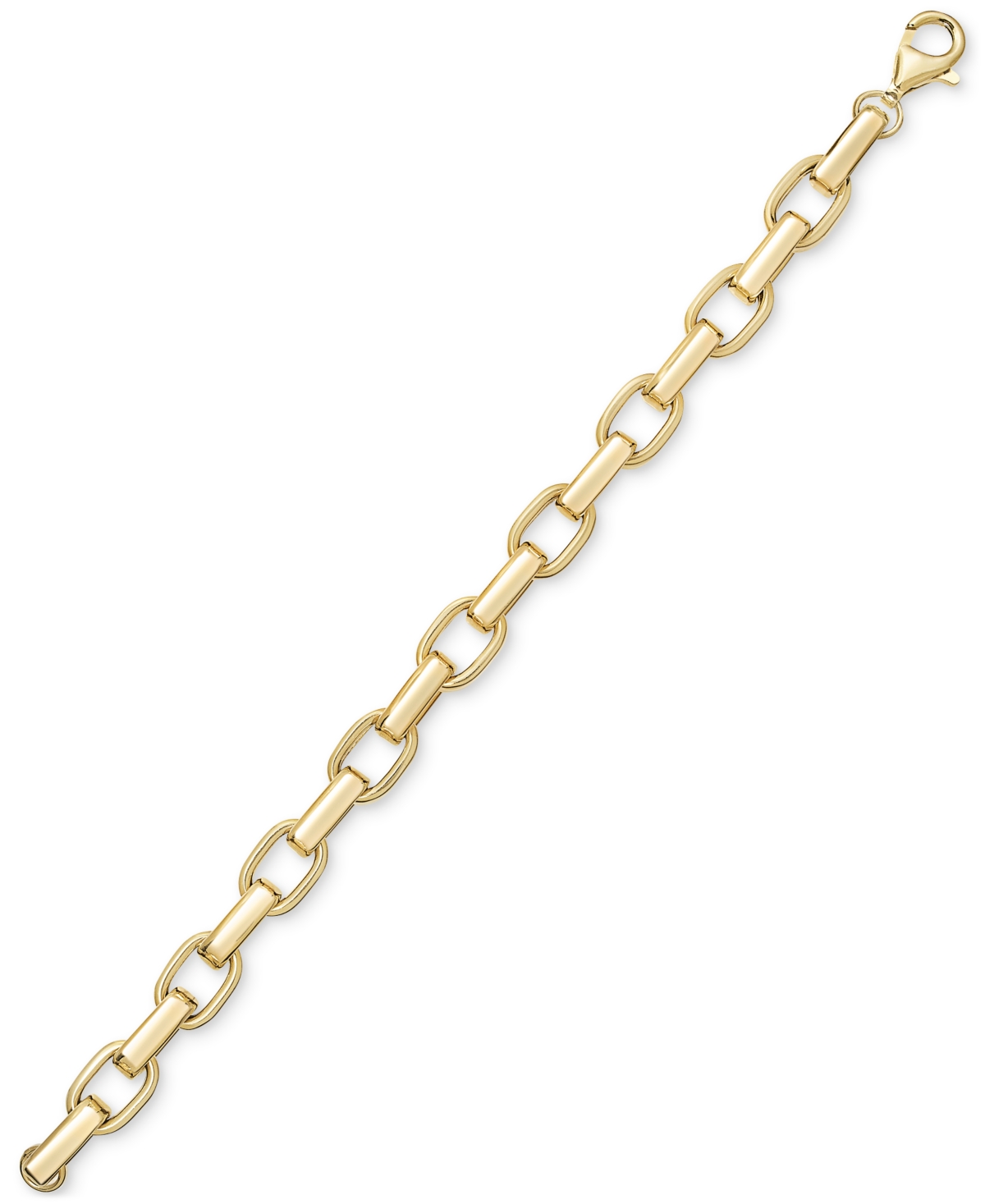 Macy's Polished Rolo Link Bracelet In 14k Gold Over Sterling Silver In Gold Over Silver