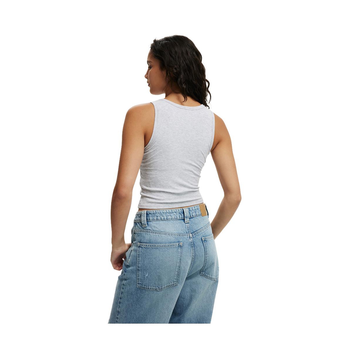 Women's Cotton On Staple Rib Built In Bra Tank