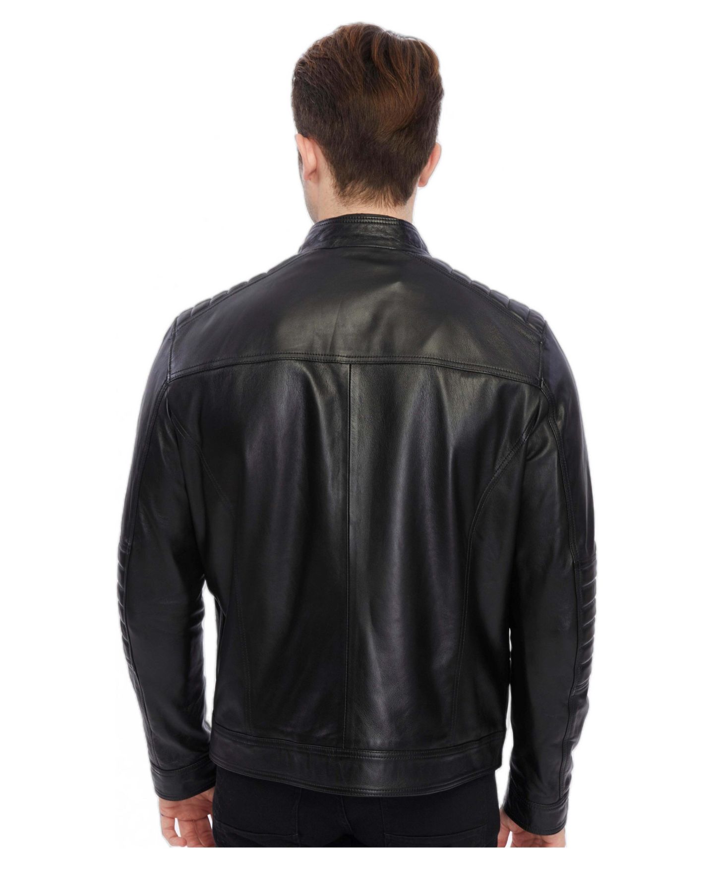 Мужская куртка Furniq UK Henry Leather, цвет: Чёрный — фото 4