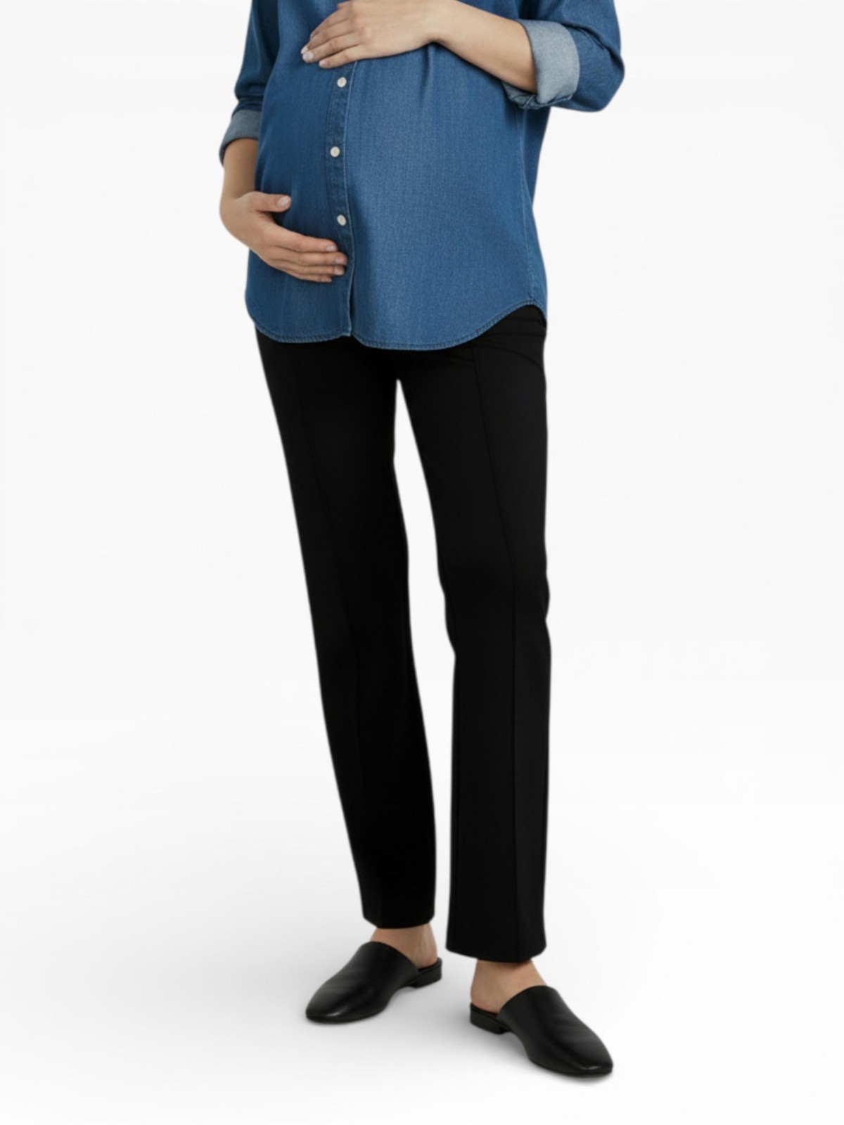 Женские брюки Motherhood Maternity Women's Mia Secret Fit Over the Belly Slim Straight Leg Pant — фото 1