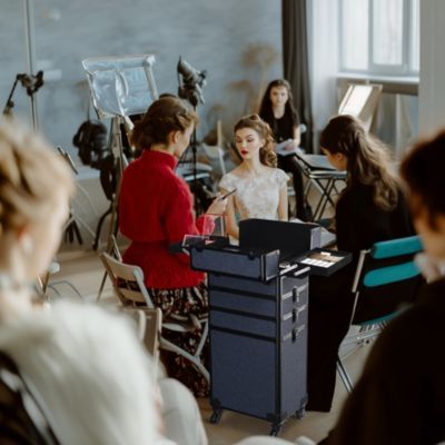 4in1 Rolling Makeup Train Case Cosmetic Organizer Rococo Coral