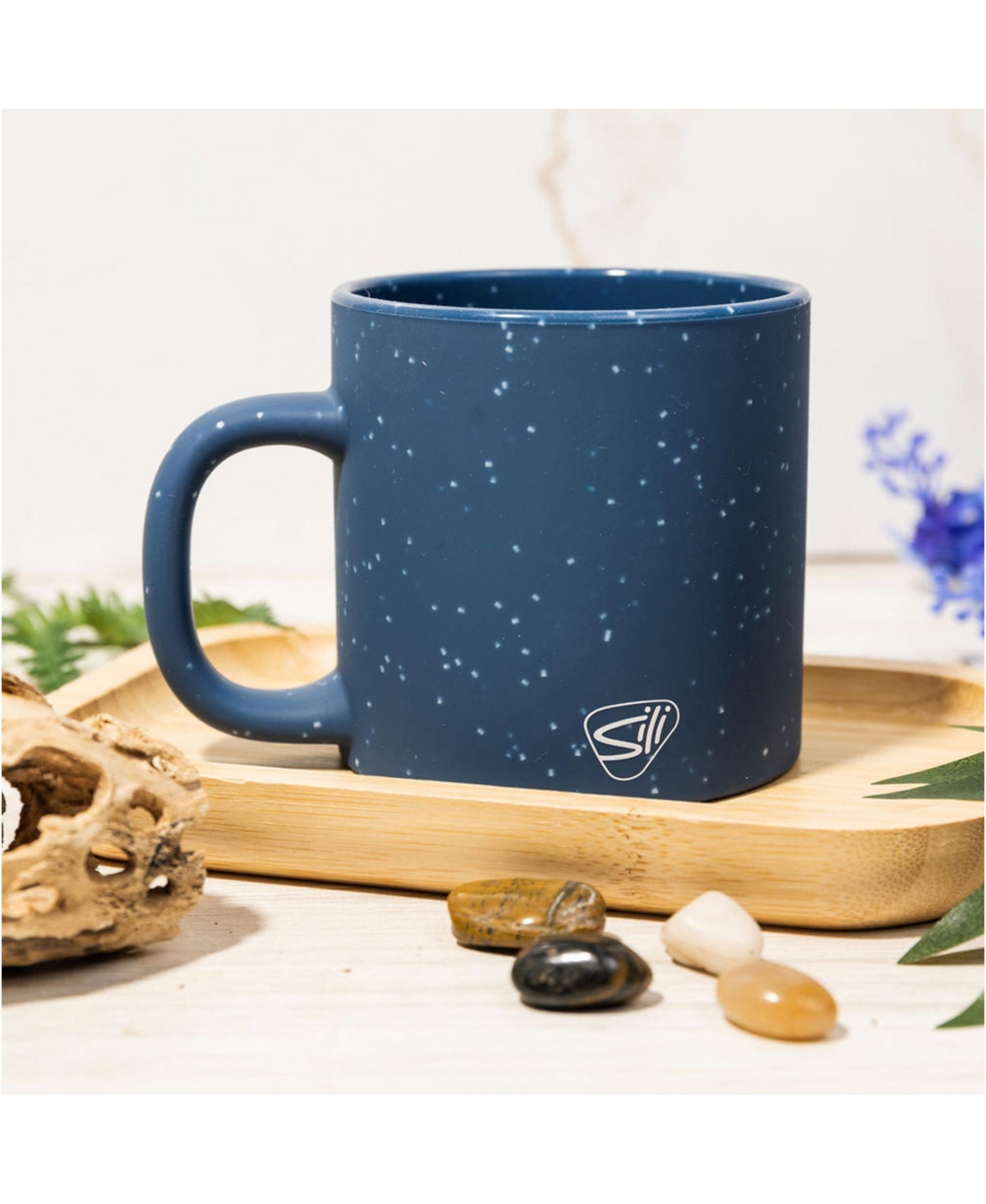 Silipint Coffee Mug w/ Lid: 16oz: 2 pk -- Speckled blue