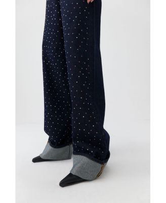 Women's High Waist Folding Leg Jeans