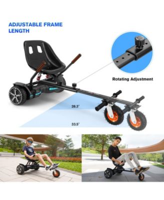 K2 Hoverboard Go Kart Attachment for Kids & Adults, Adjustable Frame Length Hoverboard Seat Attachment for 6.5" 8" 10" Hoverboard Self Balancing Scooter