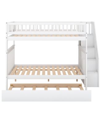 Streamdale Full Over Full Bunk Bed With Trundle And Staircase