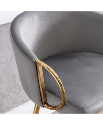 2-Piece 30" Velvet Barstools with Chrome Footrest