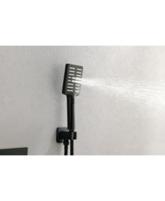 Wall Mounted Waterfall Rain Shower System With 3 Body Sprays &amp; Handheld Shower