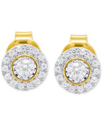 2-Pc. Set Lab-Grown Diamond Pendant Necklace & Matching Stud Earrings  (1/2  ct. t.w.) in Sterling Silver or 14K Gold-Plated Sterling Silver