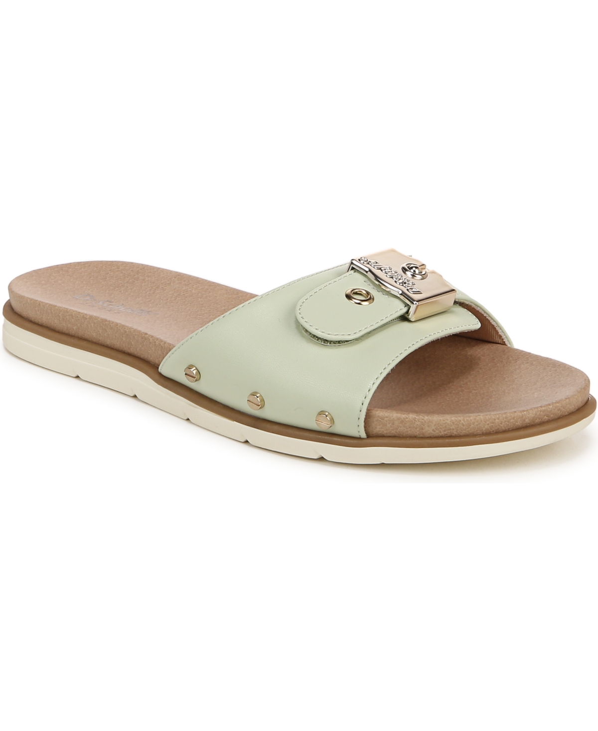 Women's Nice Iconic Slide Sandals - Aloe Green Faux Leather