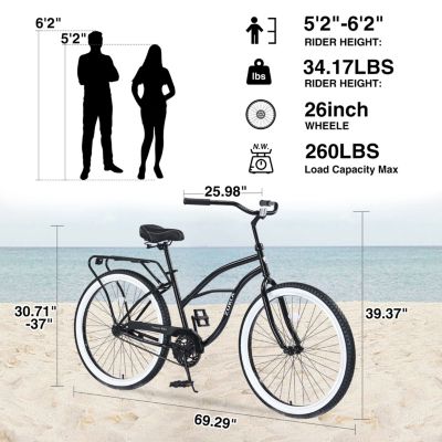 Streamdale Men's Single-Speed Cruiser Bike Comfortable and Stylish