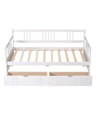 Twin Size Daybed Wood Bed With Two Drawers