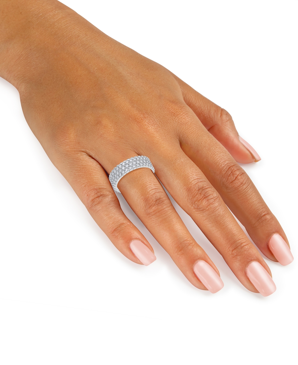 Macy's Diamond Three-row Eternity Ring (3 Ct. T.w.) In Platinum, 14k White Gold, 14k Gold, Or 14k Rose Gold In White Gold