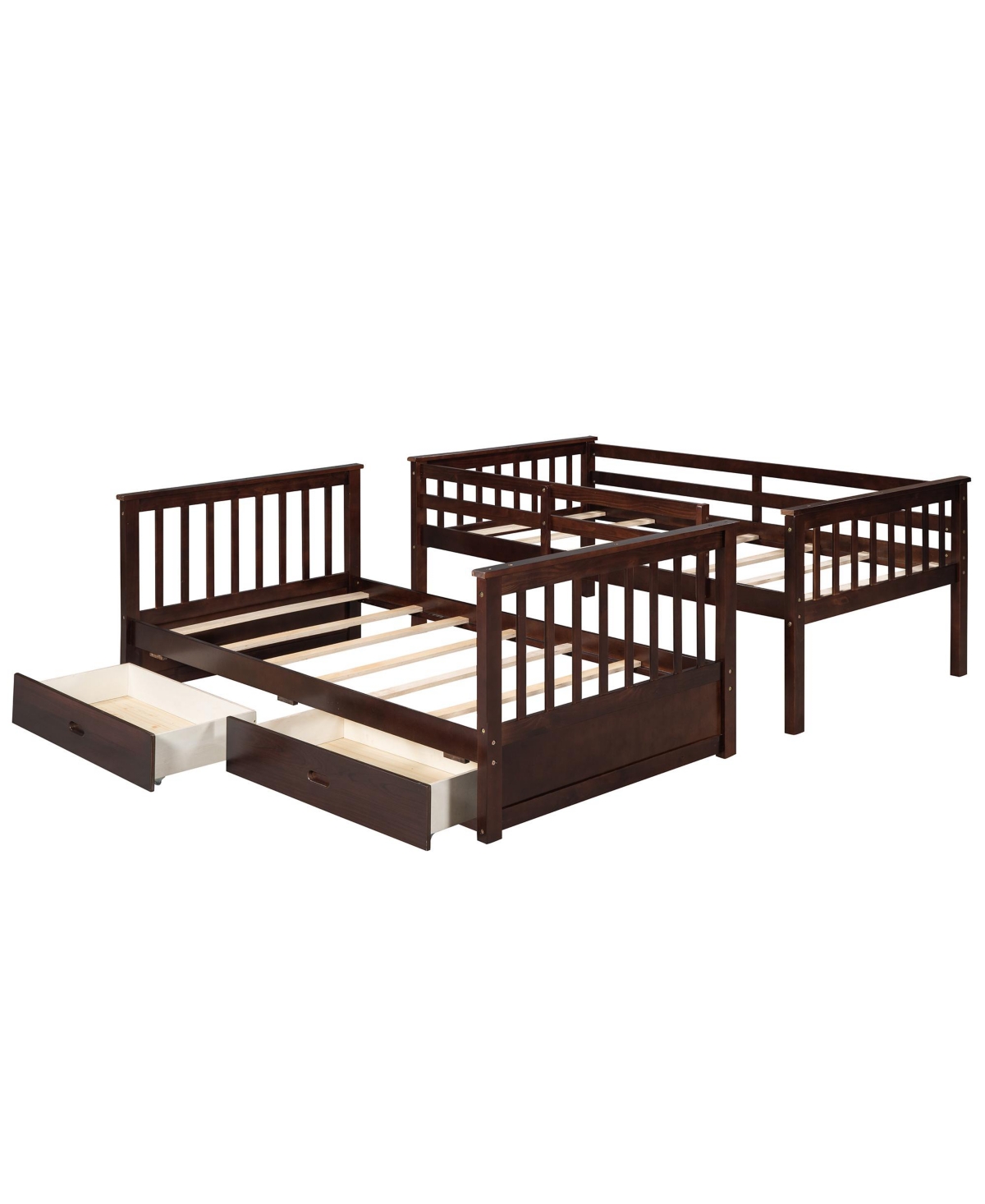 Streamdale Twin-Over-Twin Bunk Bed With Ladders And Two Storage Drawers