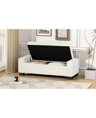 1 Count Stylish Fabric Storage Ottoman with Flip-Lid Top