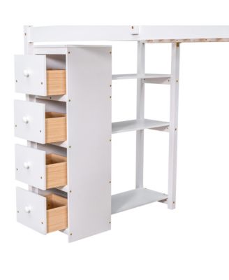 Streamdale Twin Loft Bed with Storage, Desk, and Stairs