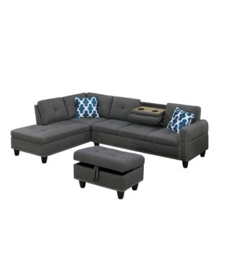 Streamdale Alger 98" Wide Left Hand Facing Sofa Chaise With Ottoman