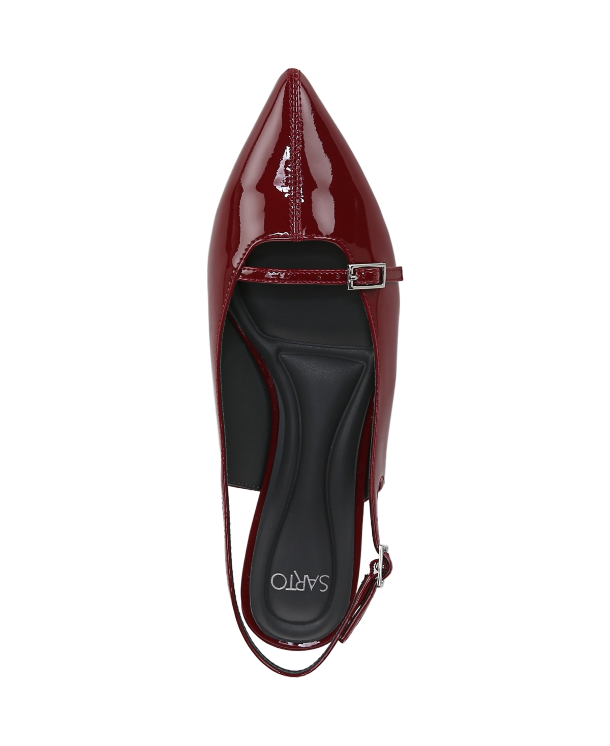Franco Sarto Women's Emma Slingback Mary Jane Patent Leather Flats In Gothic Red Patent Leather