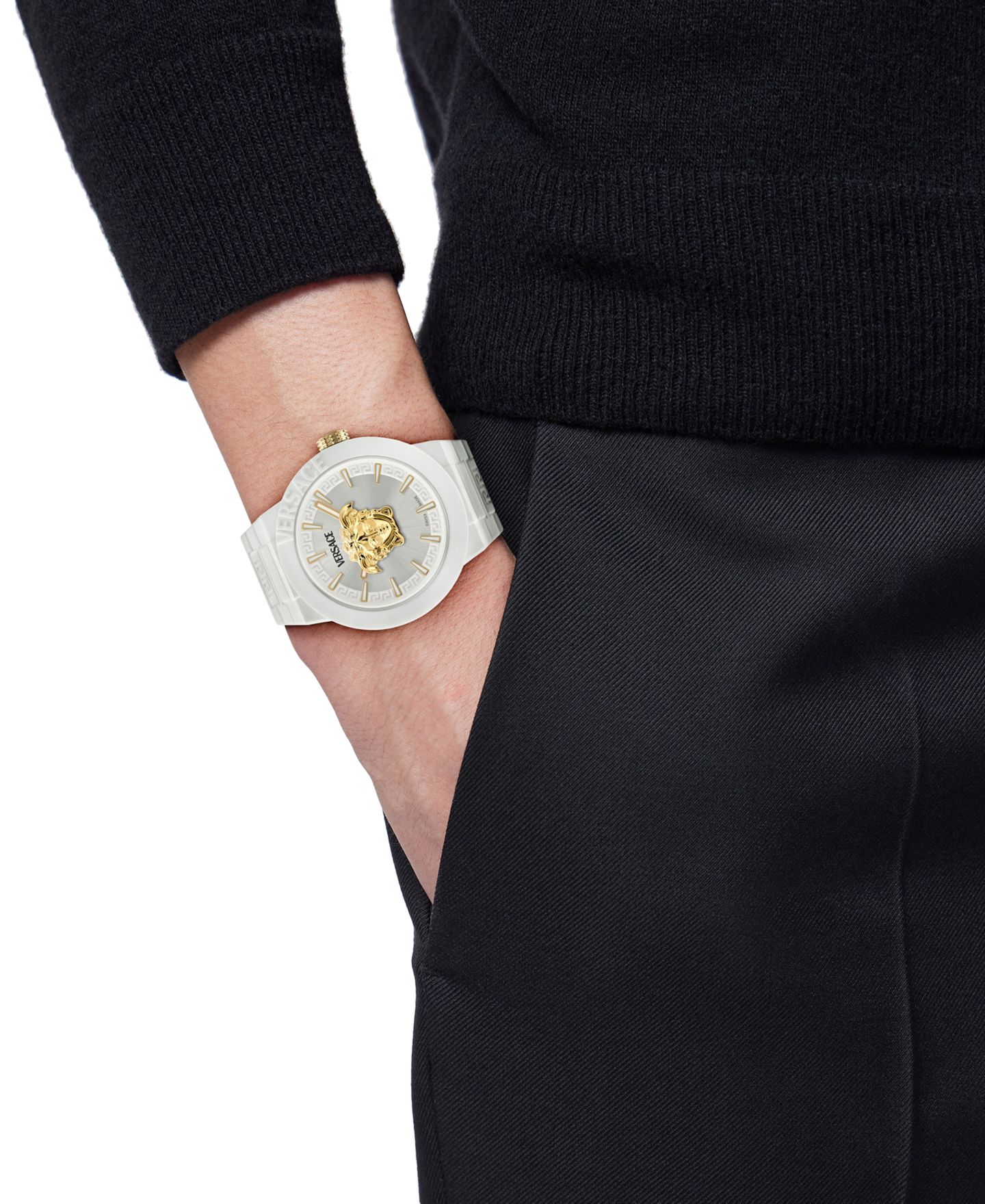 Мужские часы Versace Swiss V-Pop White Silicone Strap Watch 43mm — фото 5