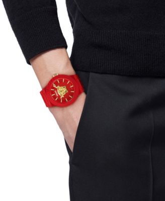 Men's Swiss V-Pop Red Silicone Strap Watch 43mm
