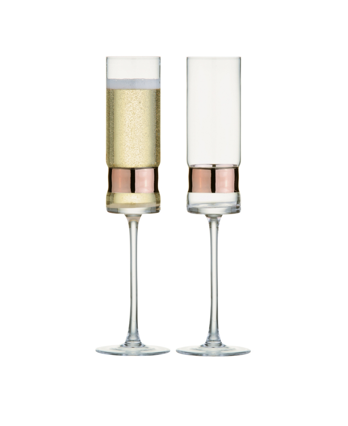 Anton Studio Designs Soho Champagne Flutes, Set Of 2 In Bronze