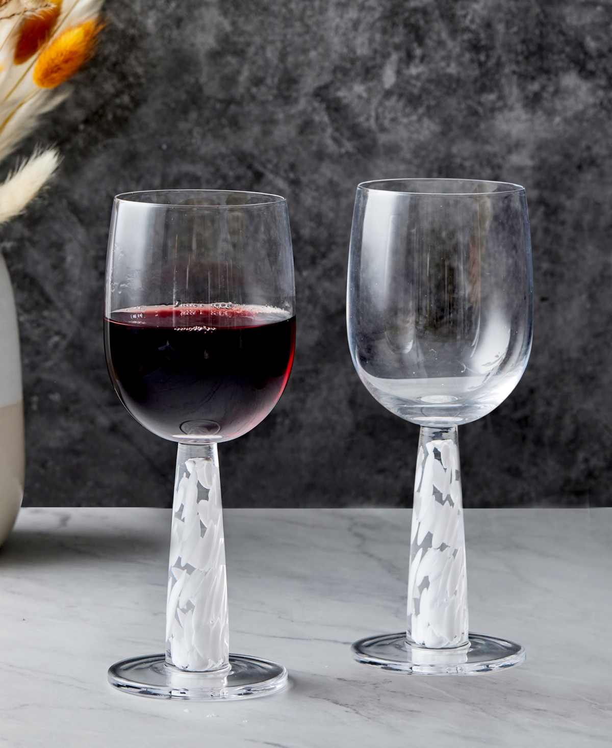 Anton Studio Designs Bjorn Wine Glasses, Set Of 2 In White