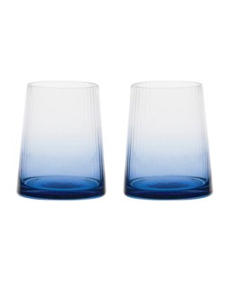 Empire Blue Double Old Fashioned Tumblers, Set of 2