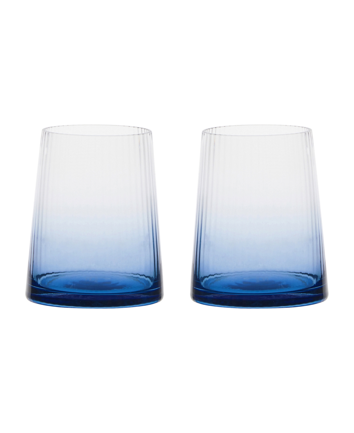 Anton Studio Designs Empire Blue Double Old Fashioned Tumblers, Set Of 2 In Blue
