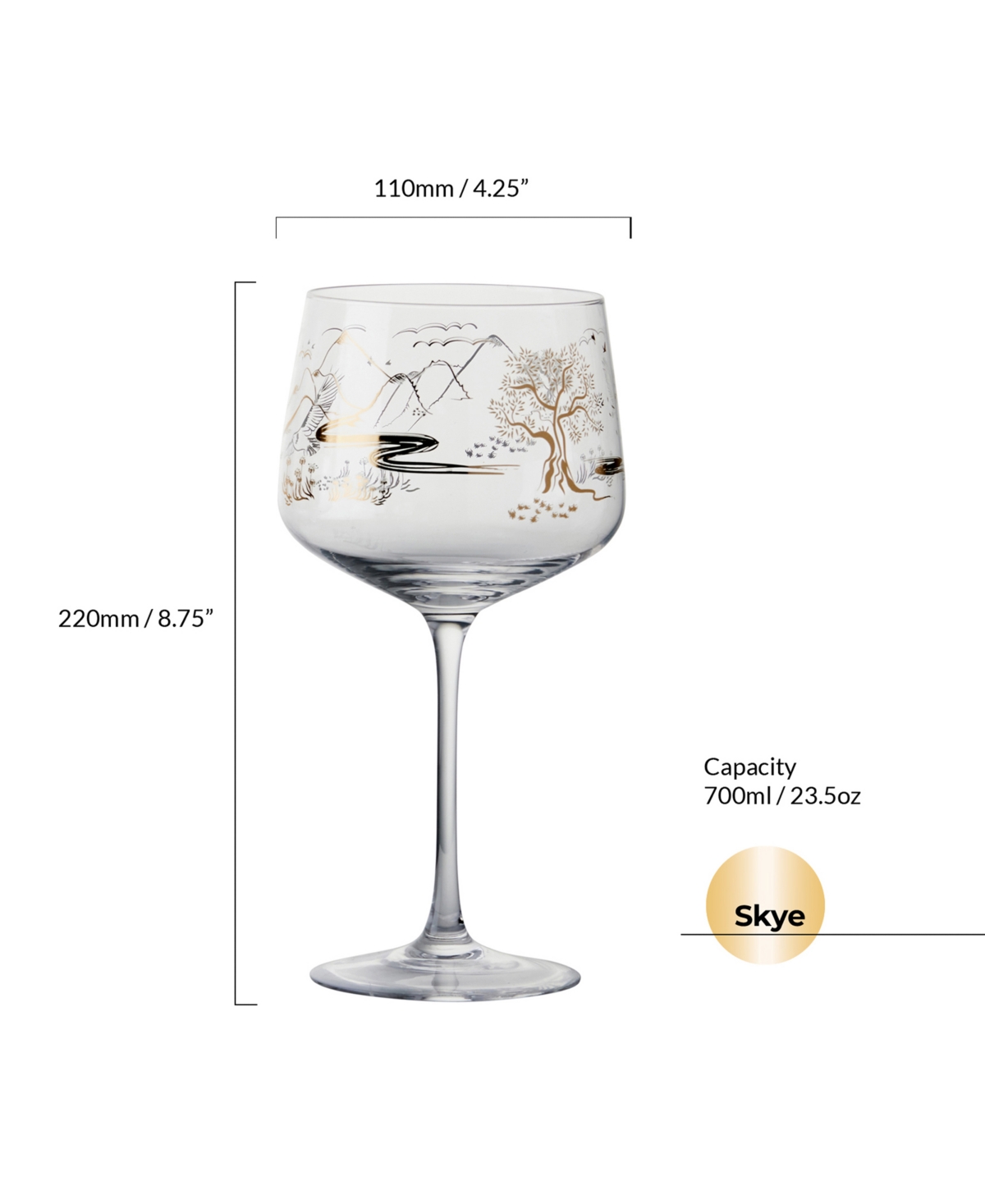 Anton Studio Designs Skye Gin Glasses, Set Of 2 In Gold
