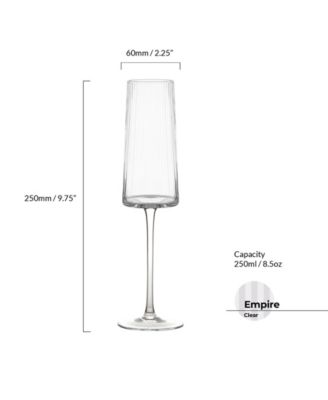 Empire Clear Champagne Flutes, Set of 2