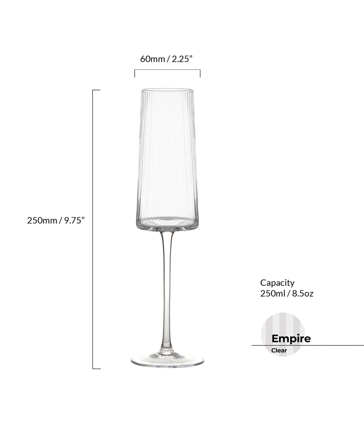 Anton Studio Designs Empire Clear Champagne Flutes, Set Of 2 In Clear