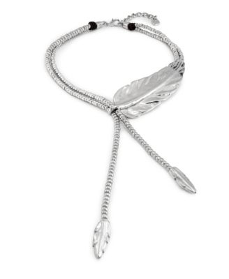 Sterling Silver Larger Feather-Shaped Piece Necklace
