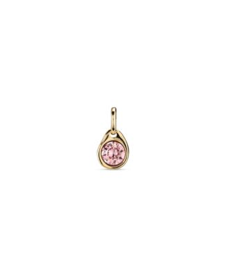 Circular Metal Alloy Charm with Faceted Stone