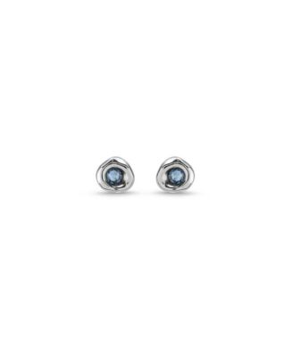 Sterling Silver Metal Clad Blue Crystal Earrings