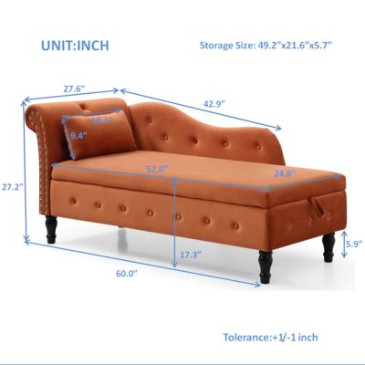 Streamdale Tufted Multifunctional Velvet Chaise Lounge