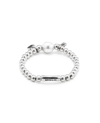 Sterling Silver Center Cultivated Pearl Metal Bracelet