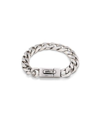 Sterling Silver-Plated Metal Medium Treaded Bearded Chain Bracelet