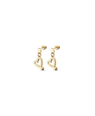 Metal Alloy Nailed Heart Earrings