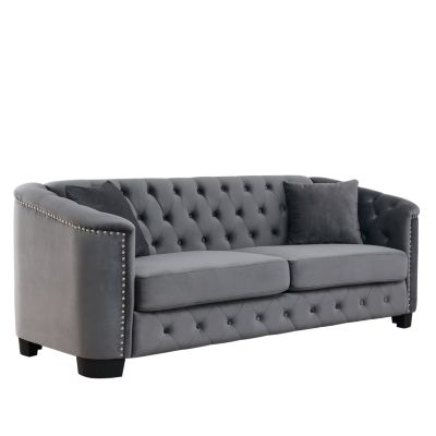 3-seater + 3-seater Combination sofa.Velvet Grey