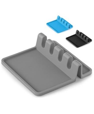Silicone Utensil Rest with Drip Pad for Multiple Utensils - Kitchen Utensil Holder for Ladles & Tongs