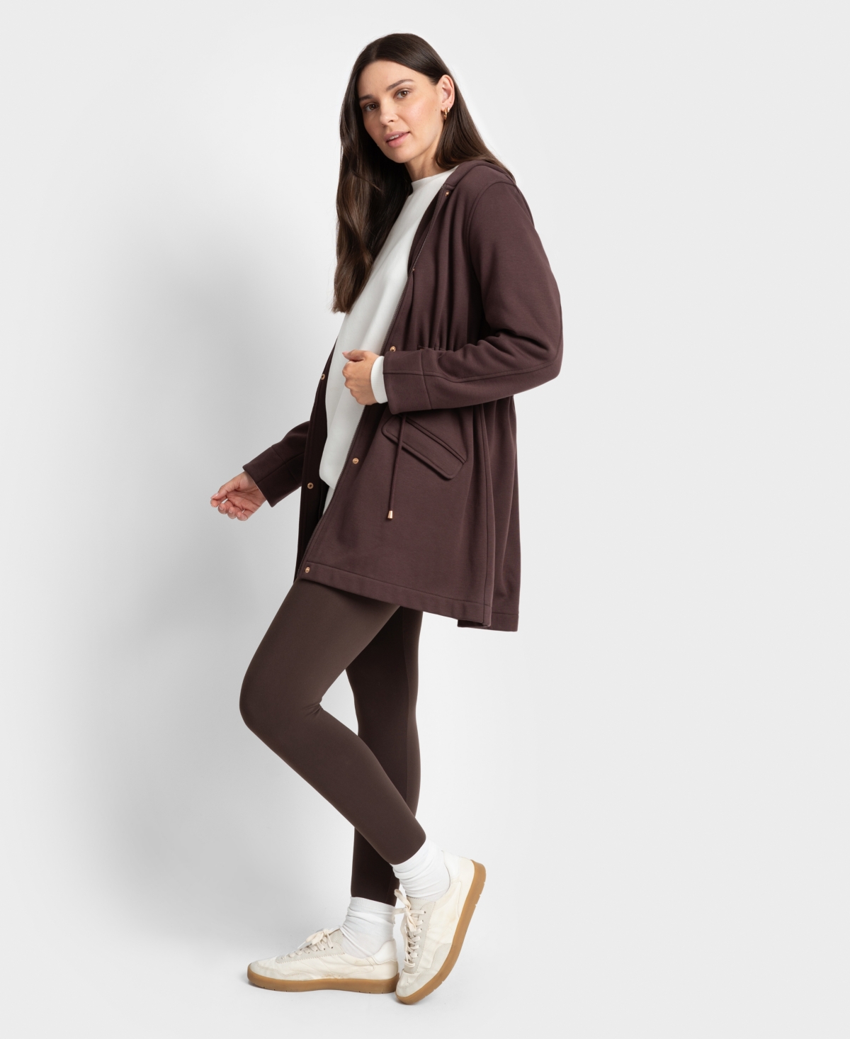 Shop Seraphine Women's Maternity Hoodie In Chocolate