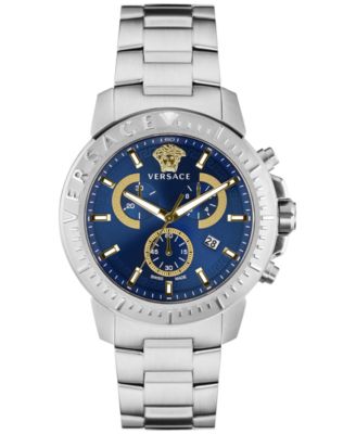 Versace - Men's Swiss Chronograph Stainless Steel Bracelet Watch 45mm