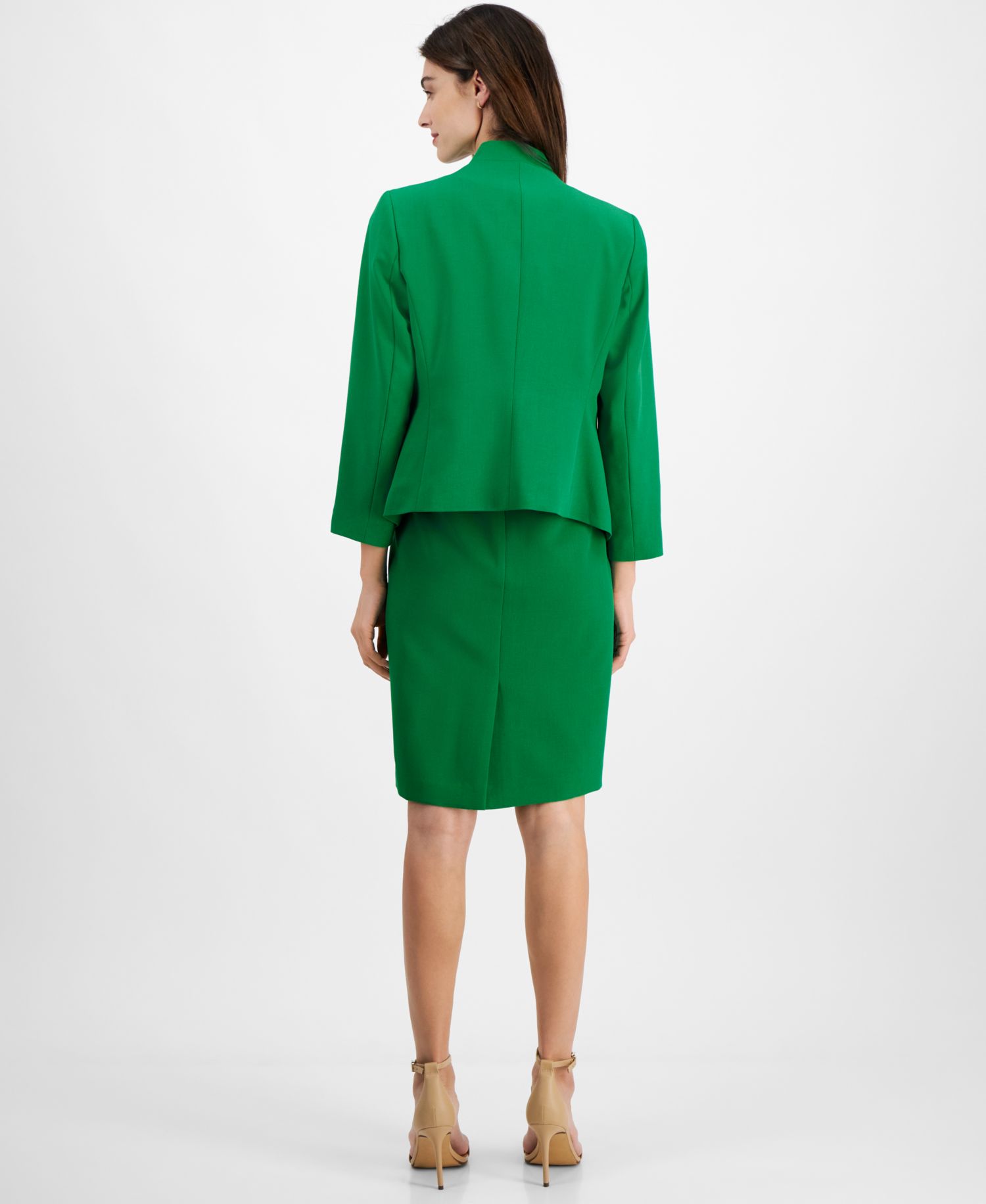 Petite Cutout Kissing Jacket & Sheath 2 Piece Dress Suit, Regular & Petite Sizes