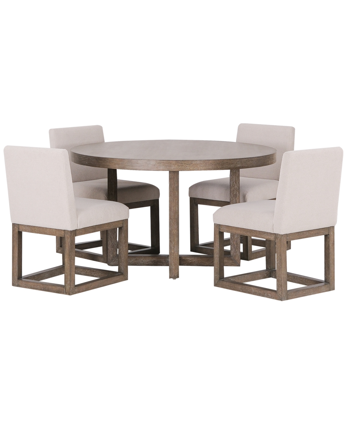 Macy's Portmore 5 Pc Round Set (table & 4 Side Chairs), Created For  In Brown