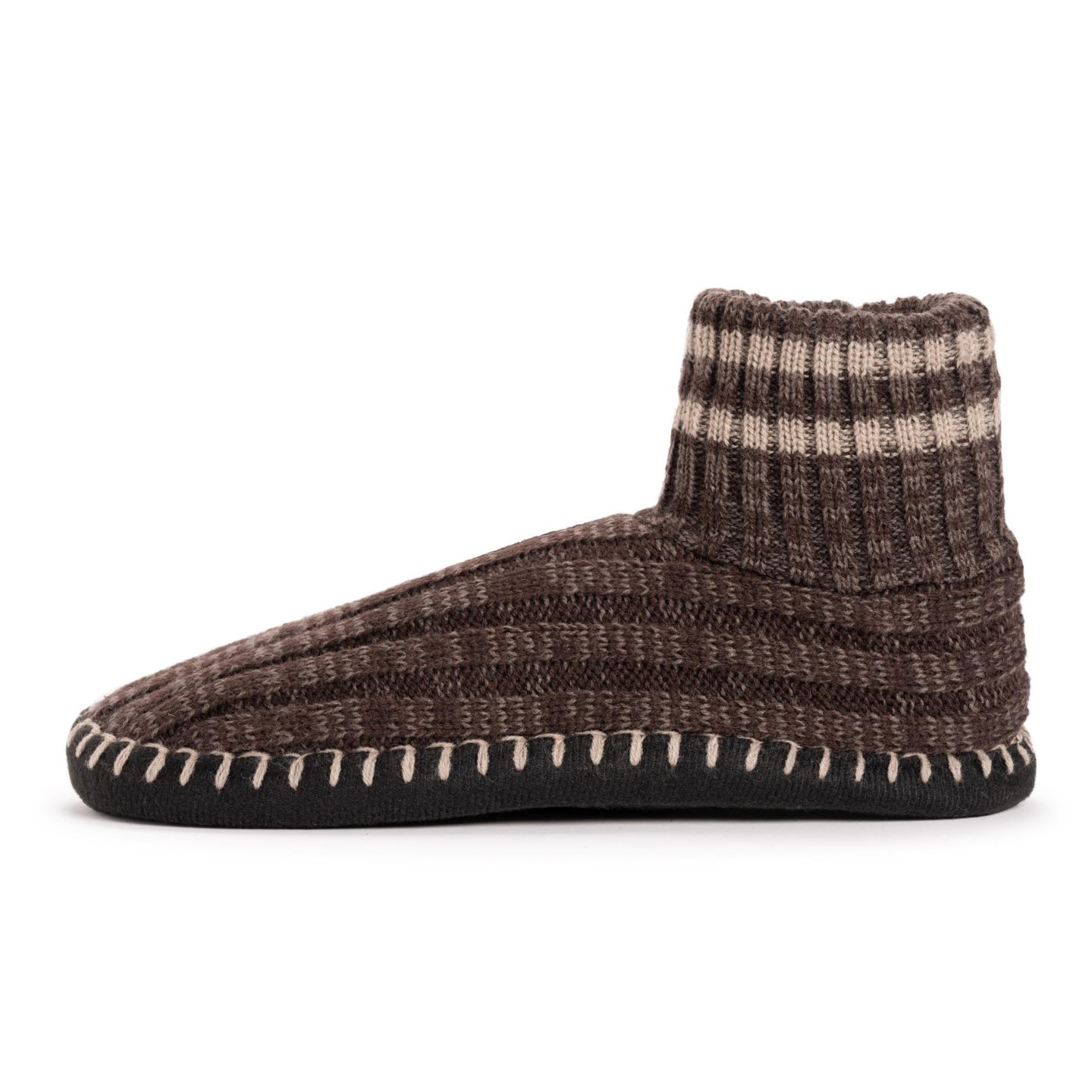 Мужские тапочки MUK LUKS Cuff Bootie Slipper, цвет: Коричневый меланжевый — фото 3
