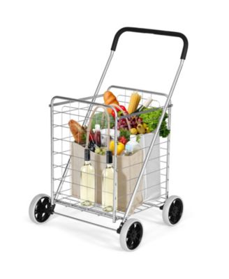Portable Folding Shopping Cart Utility for Grocery Laundry
