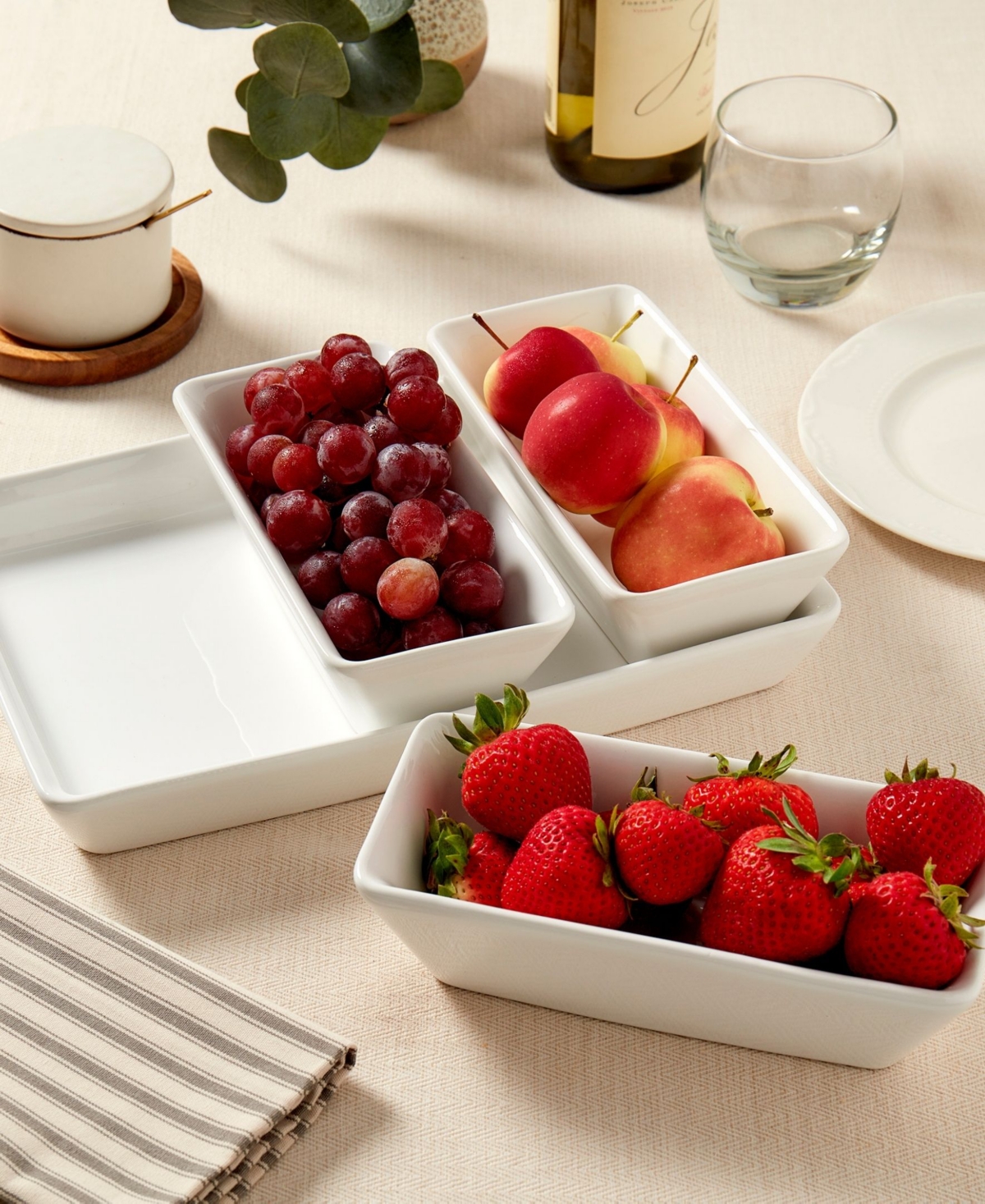 Denmark Tools For Cooks Rectangular 4 Pc. Serving Set In White