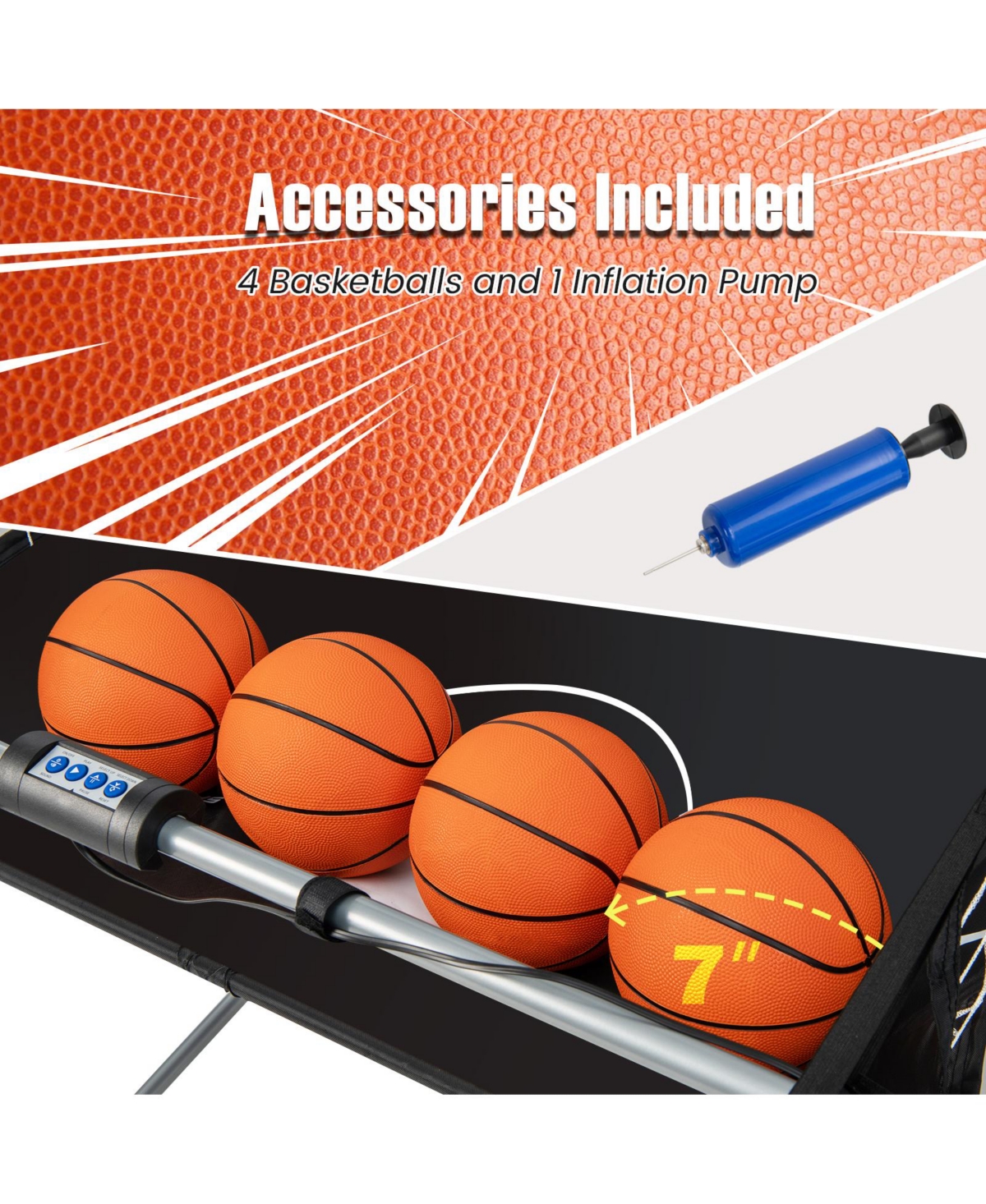 Gouun Foldable Dual Shot Basketball Arcade Game with Electronic Scoring System