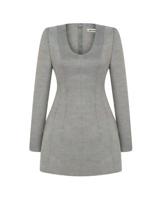 Women's Padded Shoulder Long Sleeve Minidress