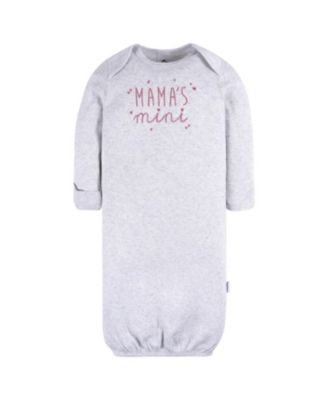 Baby Girls Gowns with Mitten Cuffs, 4-Pack